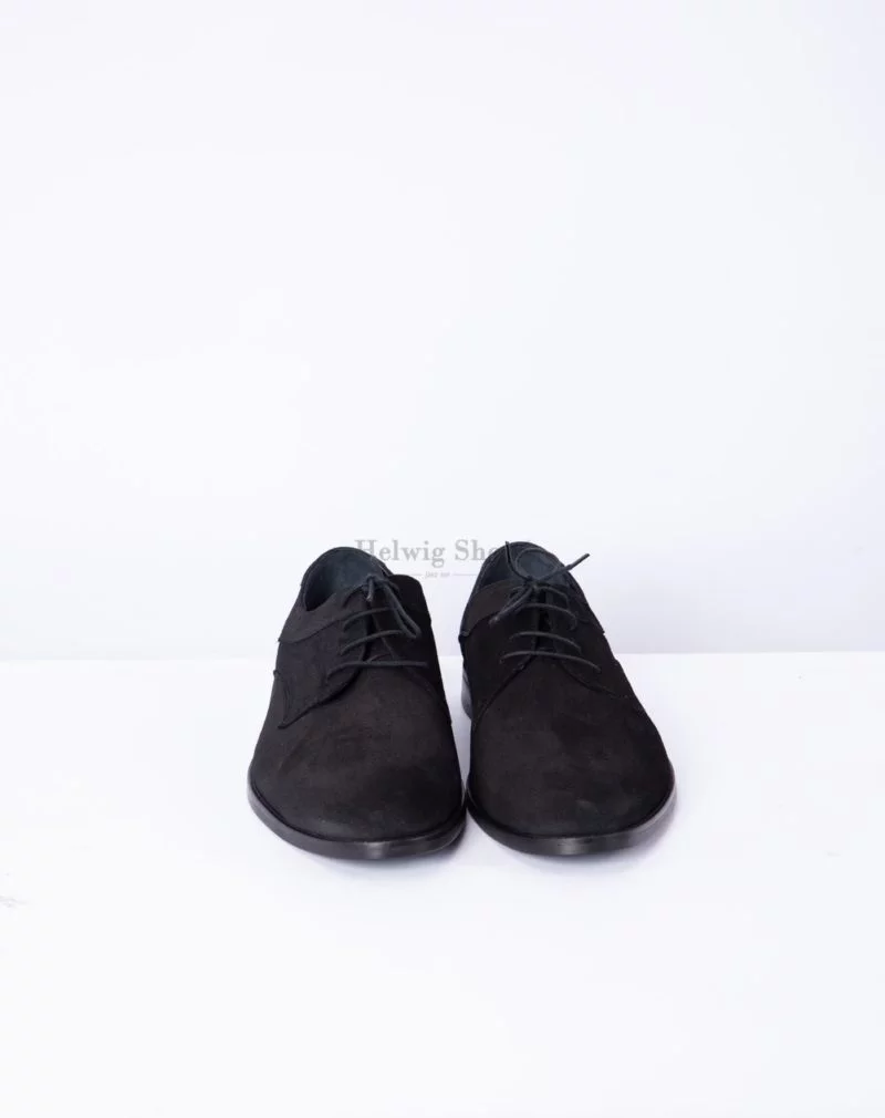 Pantofi barbati din piele naturala intoarsa neagra