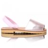 Sandale din piele naturala roz-oglinda
